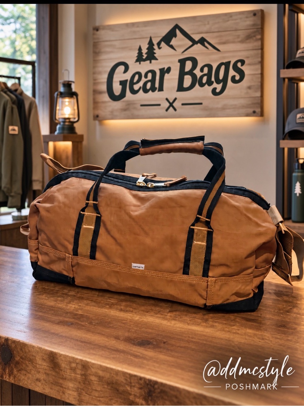 Carhartt Tan Canvas 20 in gear bag Duffel Bag with Black Accents